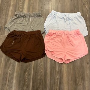 NWOT- Set of 4 drawstring cotton shorts - Size XL